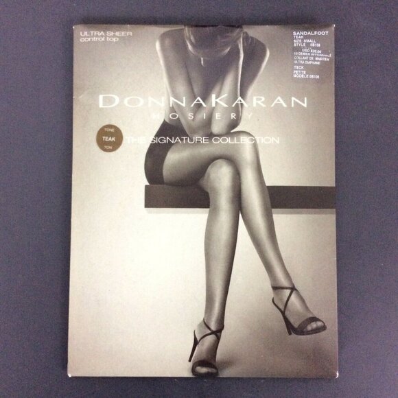 Donna Karan Signature Collection Sheer Pantyhose Small Teak Control Top Nylon - Picture 1 of 3